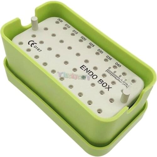 40 Holes Dental Plastic Endo Box With Ruler for Files dental endo container Autoclavable Sterilization Tools