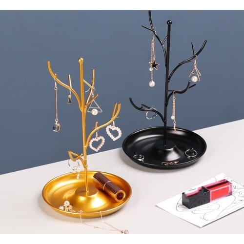 Jewelry Display Stand Rack Tree Stand Iron Necklace Earring Holder Bracelet Fashion Organizer