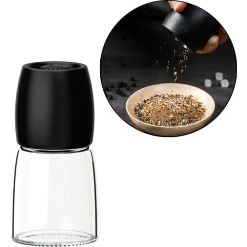 Adjustable Manual Seasoning Pepper Salt Mill Glass Bottle Grinder Kitchen Tool