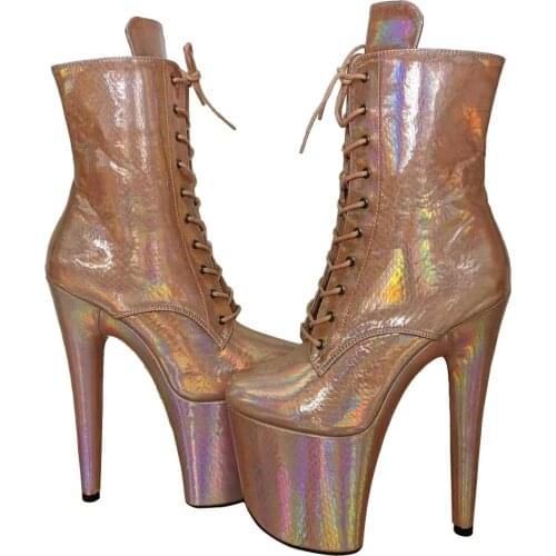 Leecabe 20CM/8inches Pole dancing shoes High Heel over knee closed toe Pole Dance boots