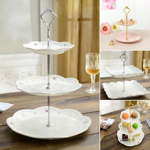 Dessert decoration rack round tray wholesale Cake Stand Dessert Holder Fruits Birthday Party Wedding Patera 2/3 Layers Parts