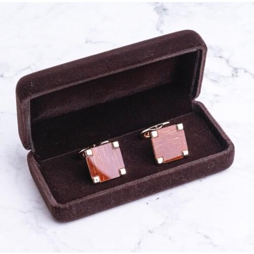 High Quality Flocking Cufflinks Box Wholesale Velvet Presentation Cases Jewelry Boxes For Cuff Links Gift Packaging & Display