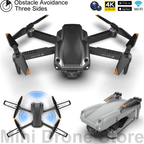 Black Folding Quadcopter Intelligent Obstacle Avoidance Aerial Photography Drone 4K HD Dual Camera Remote Control Helicopter Toy
