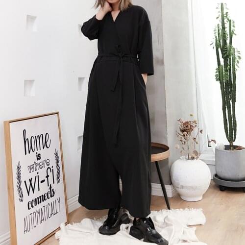 Yoji Yamamoto niche design sense dark Japanese samurai suit wide leg loose one-piece pants large spring and summer womens wear