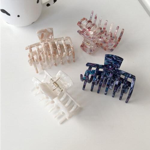 Korean Acetate Women Hair Claws Crab Clamps Charm Solid Color Leopard Lady Hair Clips Retro Make up Hairdress Hair Styling Tool