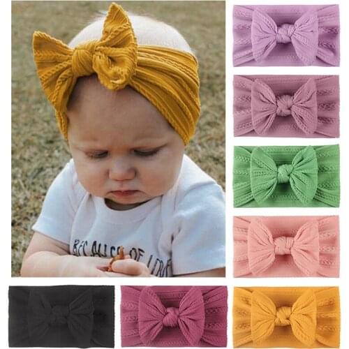 1pcs Baby Headbands Hair Band Bowknot Newborn Girl Cute Infant Turban Soft Nylon Kids Childrens Toddler Hair Accessories