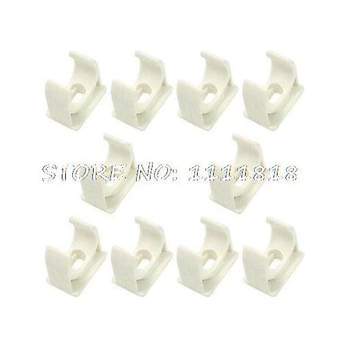 10pcs 20mm Diameter PVC Water Tube Pipe Clamps Clips Connectors White