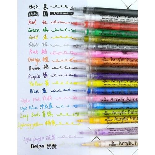 12/18/28 Colors Acrylic Marker 0.7mm Line Marker Width Cross Ocean Graffiti Hook Line Needle Tube Water Based Paint Pen DIY