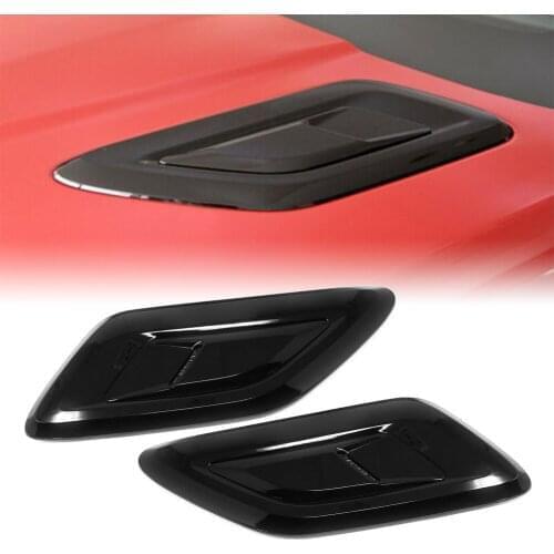 2Pcs Gloss Black ABS Car Front Hood Upper Vents Cover For Land Rover Range Rover Sport 2018 2020 L494