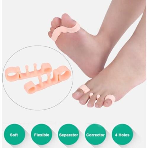 2 Pcs Soft Silicone Toe Separating Gel Toe Separator Flexible Finger Spacer Silicone Soft Form For Manicure Pedicure Nail Tool