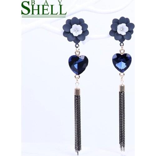 2020 Long Earrings Fashion Jewelry Flower Earrings Bijoux Dangle/Crystal Earrings Women Girl Elegant Rhinestone Earring Wedding