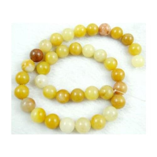 4.6.8.10MM Wholesale fashion natuursteen yellow jades stone Sieraden beads Maken loose GEM kralen strand A12