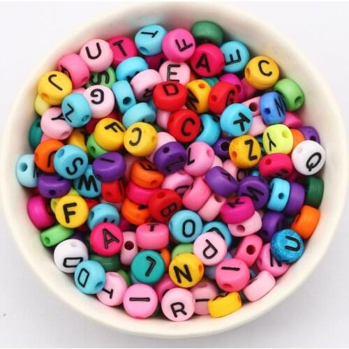 4*7mm Mixed Color Letter Acrylic Beads Round Alphabet Loose Spacer Beads For Jewelry Making DIY Crafts Scrapbooking Decoration