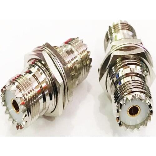 5pcs UHF Female Nut to UHF SO239 Jack Nut Panel Mount Coax Cable Connector Straight