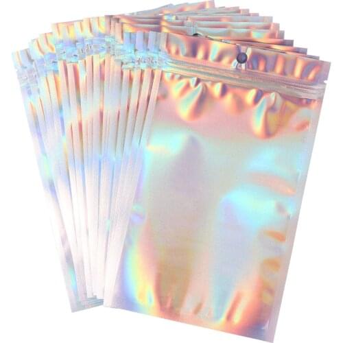 50pcs Resealable Aluminum Foil Ziplock Plastic Bags for Party Food Storage Nuts Candy Snack Gift Jewelry Packaging Bag