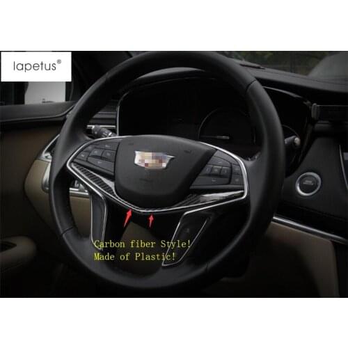 Lapetus Accessories Fit For Cadillac XT5 2016 - 2020 Front Auto Steering Wheel Middle Decoration Panel Cover Kit Trim / Plastic