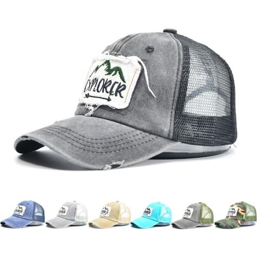 New Brand Patch Snapback Washed Cotton Baseball Cap Men Women Hip Hop Dad Mesh Hat Trucker Hat Dropshipping