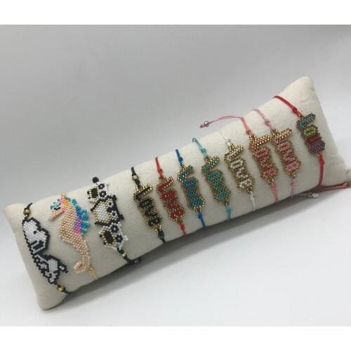 BLUESTAR MIYUKI Bead Bracelet LOVE Letter Pattern Pulseras Mujer Seahorse Dog Armband Handmade Jewelry Gift