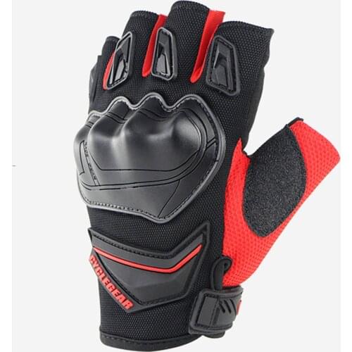 Black Half Finger Motorcycle Riding Gloves Breathable Motorcycle Protective Gloves Motorbike Guante Moto Sport Gloves Bike Luvas