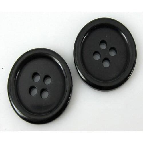100pcs 4-holes Black Resin Buttons Fit Sewing Craft Scrapbooking 18.0mm Buttons