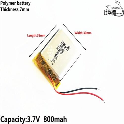 Good Qulity Liter energy battery 3.7V,800mAH 703035 Polymer lithium ion / Li-ion battery for tablet pc BANK,GPS,mp3,mp4