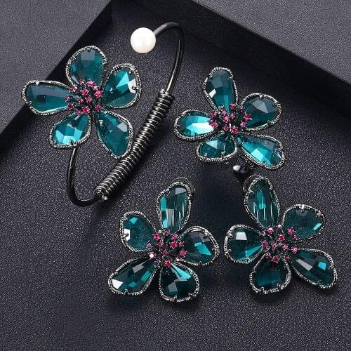 Jankelly Hotsale African 3 pcs Bridal Jewelry Sets New Fashion Dubai Jewelry Set For Women Wedding Party Accessories Design