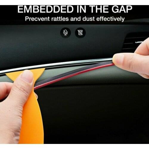 CARBOLE 5M Red Car Van Interior Door Gap Edge Line Insert Molding Trim Strip Accessories