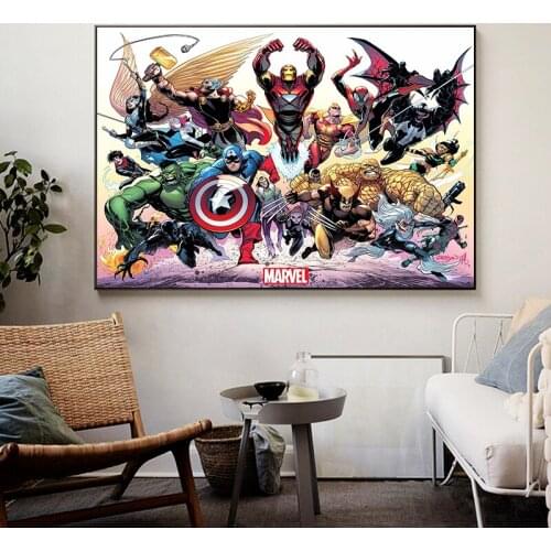 Marvel Avengers Canvas Painting Superhero Poster and Prints Room Decor Wall Art Living Room Home Decor