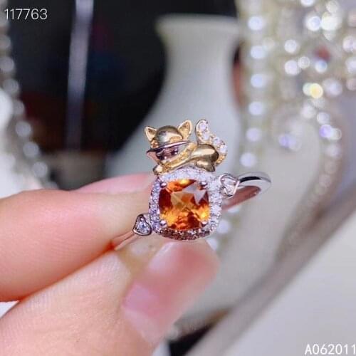 KJJEAXCMY fine jewelry natural garnet 925 sterling silver trendy gemstone women new adjustable ring support test