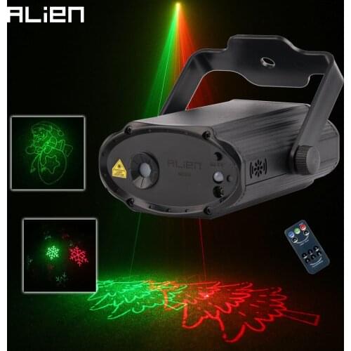 ALIEN Remote Mini RG 8 Patterns Christmas Laser Projector DJ Disco Dance Xmas Party Bar Stage Lighting Effect Decoration Lights