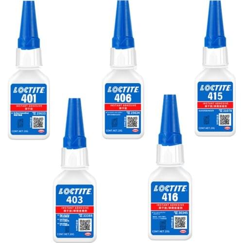 Instant Adhesive Gule Loctite 401 403 406 414 415 416 Quick Dry Stronger Super Glue Multi Repair 20ml for Metal Plastic Rubber