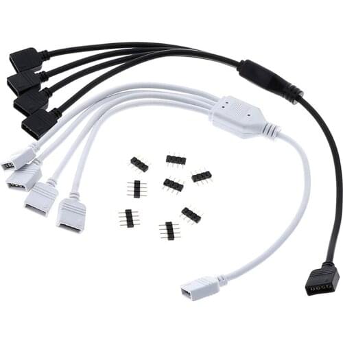New 1pc New 4 Pin RGB LED Connector Cable 1 To 3 RGB 4 Pin LED Extension Splitter Cable HOT