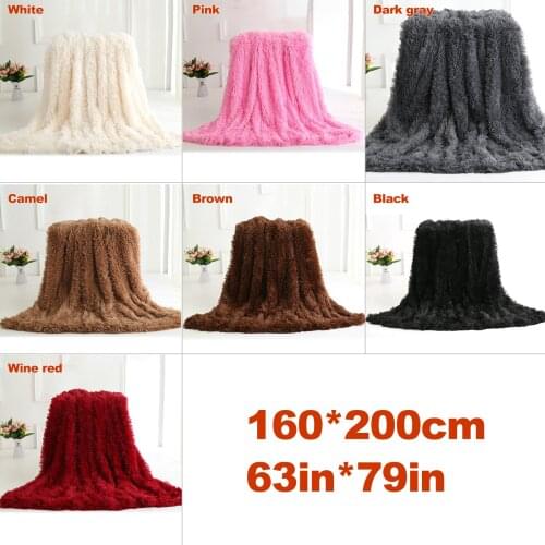 Super Soft Long Faux Fur Coral Fleece Blanket Warm Elegant Cozy With Fluffy Sherpa Throw Blanket Bed Sofa Blankets Gift