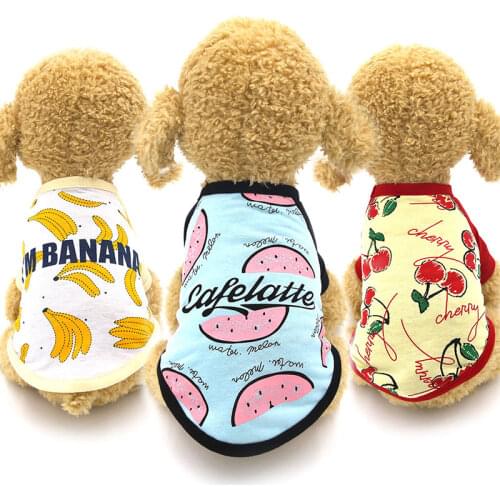 Banana Cherry Printed Dog Clothes Spring Summer Dog Vest Dog Clothes Spring Summer Dog Vest Puppy Small Dog T-Shirt Pet Vest Hot