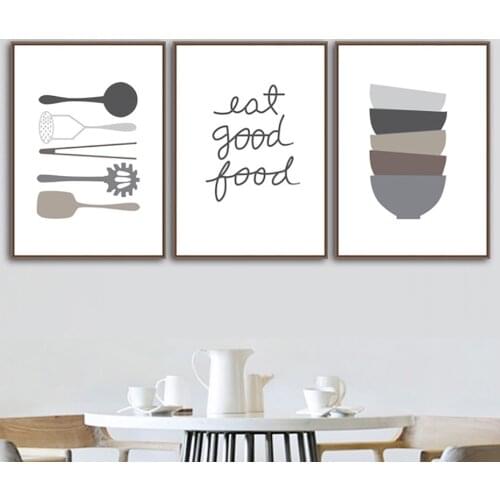 Eat Good Food Posters and Prints Kitchenware Art Canvas Painting For Dining Room Modular Wall Pictures Kitchen Decor