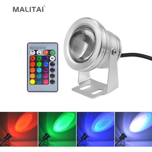 10W RGB Underwater LED Pond light Waterproof AC 12V Spotlight Bulb Swimming Pool Fountain Garden Fishing Tank Piscina lamp