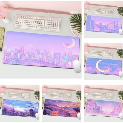 Pink Moon landscape Silicone Pad to Mouse Gaming Mousepad XL Large Gamer Keyboard PC Desk Mat Computer Tablet Mouse Pad