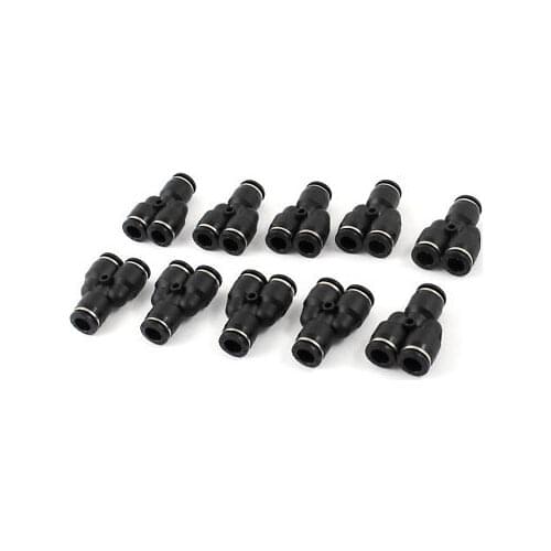 Y Design 3 Ways 8mm Pneumatic Piping Quick Joint Fittings Connector 10 Pcs