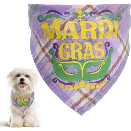 1Pcs Pet Dog Bandanas Collar Adjustable Puppy Kitten Cotton Plaid Scarf Creative Brazil Carnival Style Dog Collar Dogs Accessory