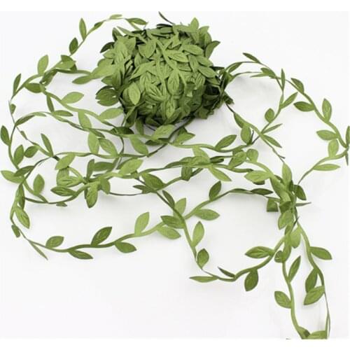 10M Multicolor Leaf Shaped Ribbon Artificial Green Leaves Ivy Diy Garland Hanging Craft Supplies Kid Gift Supplies Wedding Decor