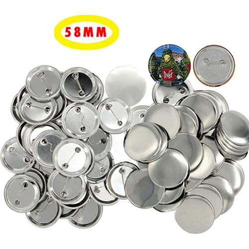 100 set/pack 58mm Badge Making Materials DIY Metal Bottom Pin Supplies Craft Personality Pinback Parts Multi-functional