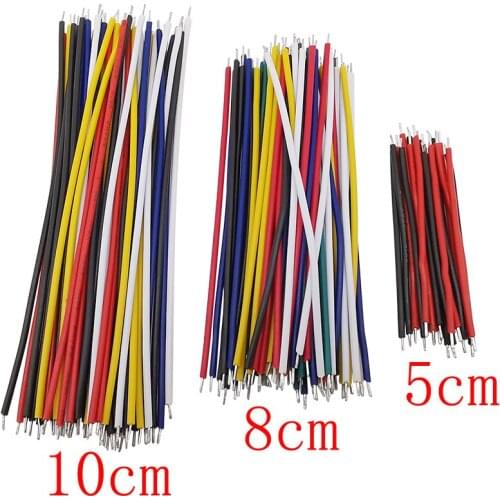 130pcs/Lot Tin-Plated Breadboard Jumper Cable Wire5 8 10cm 24AWG For Arduino 6 Colors Flexible Two Ends PVC Wire Electronic