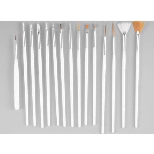 15 Pcs Cosmetic Nail Art Polish Painting Draw Pen Brush Tips Tools Set UV Gel DIY Decoration Beauty Painting Equipment Tools