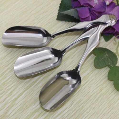 2pcs Stainless Steel Chinese Mini Tea Leaves Shovel Teaspoon Silver Powder Coffee Scoops Tea Spoon Spatula Tea Accessories