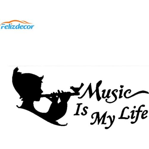 33*15cm Fusion Music Is My Life Bumper, Sides Windows, Car Sticker Music Quotes Car Decor White Black L980