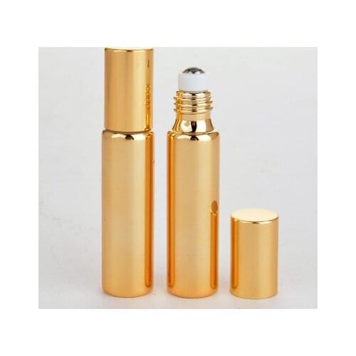 50pcs Essential Oil Bottles Roll on Stainless Steel Roller Ball Massager Eye Cream Perfume Refillable Empty Bottle Container