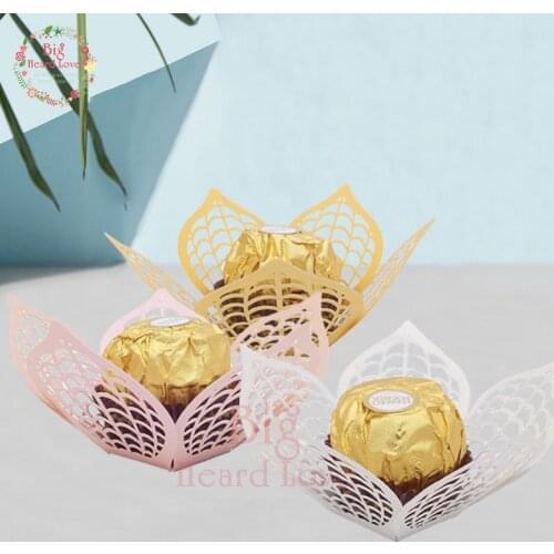 50pcs Laser Cut Leaf Candy Bar Wedding Party Candy Box Birthday Party Chocolate Box Adult Party Decoration Mariage Wedding Favor