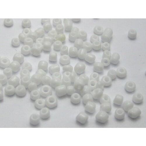 5000 Opaque Glass Seed Beads 2mm (10/0) White + Storage Box