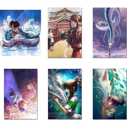 5D Diamond Painting Hayao Miyazaki Japanese Anime Spirited Away Diamond Embroidery Poster Cross Stitch Kit Mosaic Home Decoratio