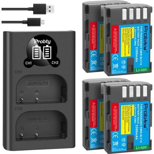 2300mAh DMW-BLF19 DMW BLF19 BLF19E DMW-BLF19e DMW-BLF19PP Battery+ LED Dual USB Charger for Panasonic Lumix GH3 GH4 GH5 G9